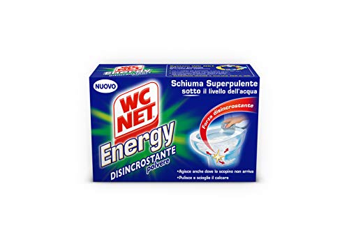 Wc Net - Energy Disincrostante, Detergente Anticalcare in Polvere per WC, Schiuma Autopulente, 4 Buste x 1 Confezione