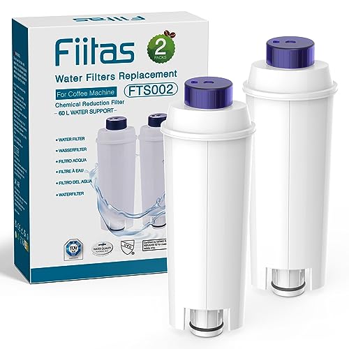 Fiitas DLSC002 Filtri per Delonghi Macchina Caffe, Decalcificante Compatibile con De Longhi Serie Magnifica S, ECAM, ESAM, ETAM (2 Pezzi)