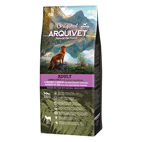 ARQUIVET Original - Adult - Agnello e riso - Crocchette per cani di agnello e riso - 12 Kg - alimento secco per cani - tutte le razze - ingredienti naturali