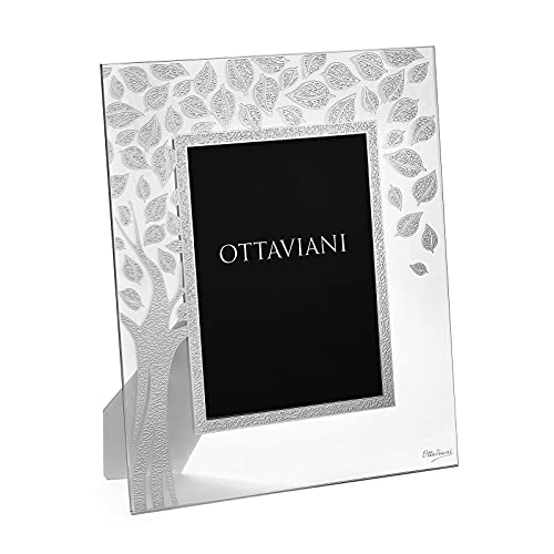Ottaviani Portafoto della Collezione Albero della vita in Cristallo e foglia argento Tecnologia Silver Foil cm 13x18