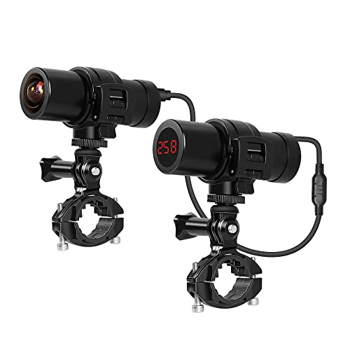 VSYSTO Fotocamera per bicicletta Fotocamera per moto HD 2K WiFi impermeabile 170° Videocamera telecamera d'azione con accessori Visione notturna per bici, bici, moto