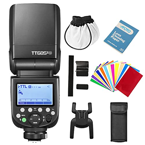 Godox TT685II-N Speedlite i-TTL Flash Camera 2,4G HSS High Speed 1 / 8000s GN60 Competibile per Nikon D7100 D7000 D5200 D5100 D5000 D3200 Z6 Z7 (TT685NII)