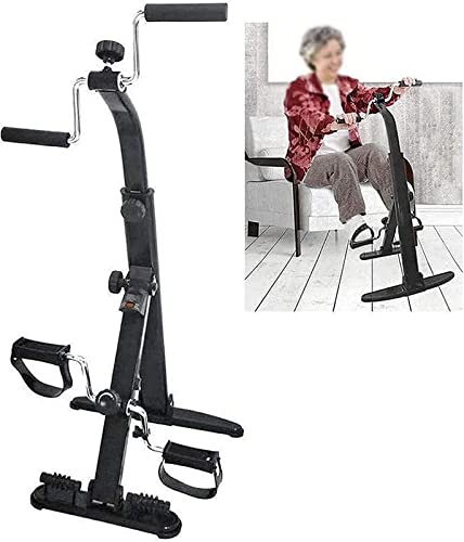 Pedaliera elettrica Mini macchina per riabilitazione Cyclette pieghevole per braccia e gambe, Pedaliera portatile Attrezzatura per il fitness Allenatore per gambe per anziani Arti superiori e inf