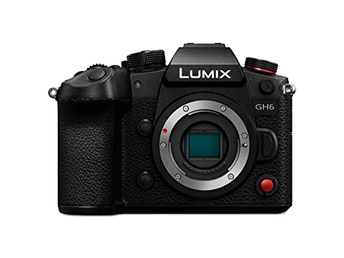 Panasonic LUMIX DC-GH6, Fotocamera Mirrorless con Sensore MOS 4/3 25.2 MP, 5.7k Apple Pro Res Senza Limiti Registrazione, Video C4K/4K 4:2:2 10-bit, Doppio Stabilizzatore 5-assi, Corpo