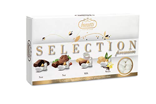 Buratti Confetti Dragées alle Mandorle Ricoperti di Cioccolato Selezione Tendresses 1 Kg - fondente, nocciola, latte e bianco