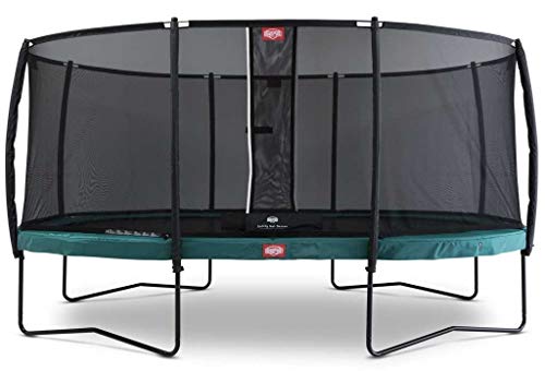 BERG Grande Champion trampolino Regular 520 cm verde + Safety Net Deluxe | Premium trampolino elastico per bambini, saltare più alto con Twinspring e Airflow, ovale