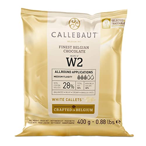 Callebaut N° W2 (28%) - Cioccolato Bianco Belga - Finest Belgian White Chocolate (Callets) 400g