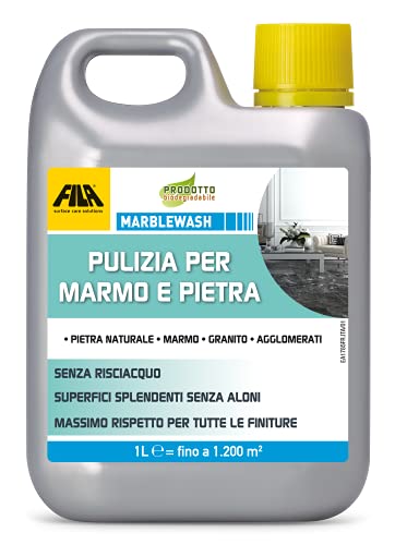 FILA Surface Care Solutions MARBLEWASH Detergente per Marmo e Pietra Naturale, Incolore, 1 Litro