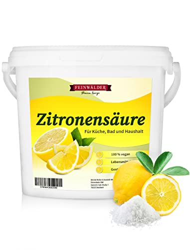 Feinwälder® Polvere di acido citrico Premium 10 kg di qualità alimentare (E330) per cucina e casa/rimozione naturale del calcare e detergente/limonate, succhi di frutta e per la cottura