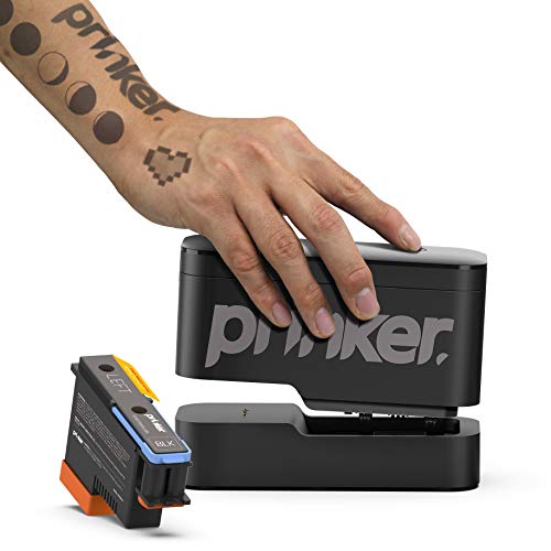 PRINKER. COLOR YOUR WAY dispositivo tatuaggio temporaneo pacchetto per la tua istantanea personalizzata temporary tattoos con premium cosmetic black ink - compatibile (nero)
