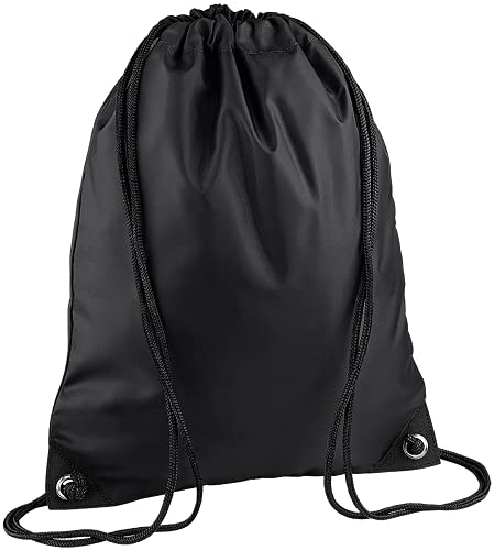 CLOTHING sacca zaino sportivo impermeabile borsa zainetto in nylon con angoli rinforzati per scuola scarpe piscina palestra sport adulto bambino Lyon Team WGF (Nero Neutro)