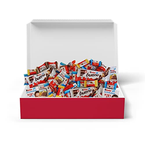 Snack Box Kinder Confezione 65PZ mini assortiti Selezione Bueno Cereali Barrette Cioccolato al Latte Dolci idee Regalo Compleanno San Valentino Pasqua Natale