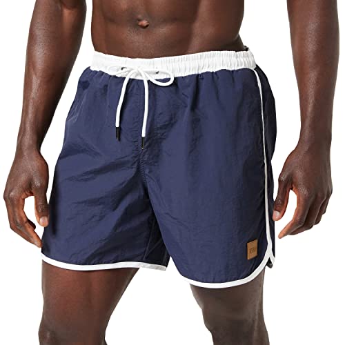 Urban Classics Retro Swimshorts Pantaloncini, Blu (Navy/White 01200), XL Uomo