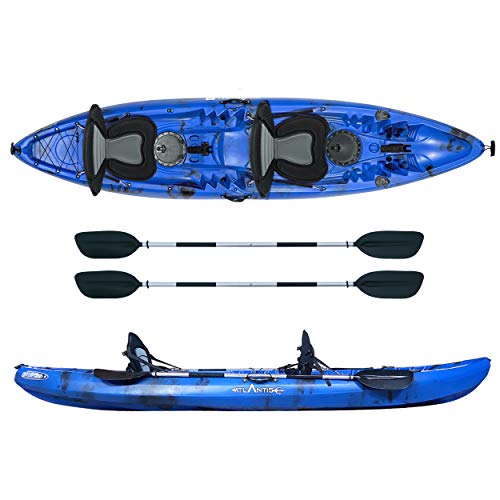 Kayak-canoa 2 posti Atlantis ENTERPRISE blu cm 385-2 gavoni - 2 seggiolino - 2 pagaie - 2 portacanne