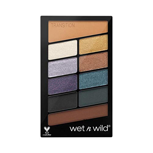 Wet n Wild - Color Icon 10 Pan Palette - Palette Ombretti Occhi Makeup - 10 Colori, Mix di Finish Shimmer e Matte per Look Giorno e Sera - Tenuta Estrema, Facile da Sfumare - Vegan - Cosmic Collision