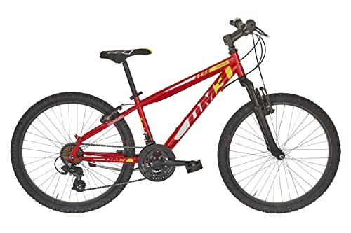 Alpina Bike Flip 6v, Bicicletta Mountain Bike Ragazzo, Rosso, 24'