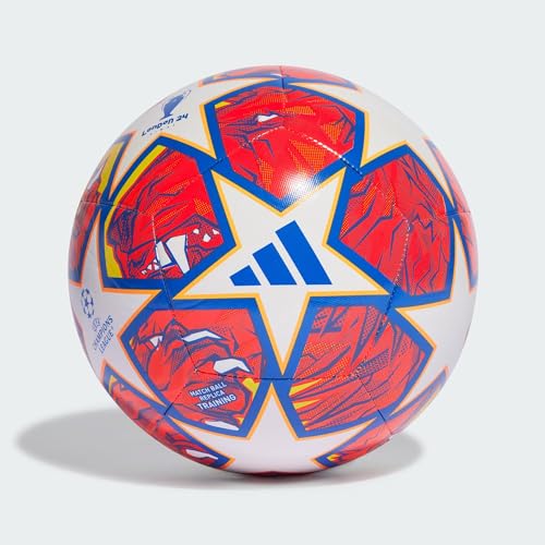 adidas Pallone da calcio UCL TRN bianco/GLOBLU/FLAORA (cucito in macchina), unisex, taglia 5