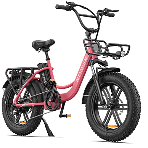 ENGWE L20 Bicicletta Elettrica Adulto, 20'' ×4.0'' Fat Tire Bici Elettrica per Donna, 7 velocità, Batteria Rimovibile 48V 13Ah Autonomia bis zu 40-120 km E-Bike, Rosa