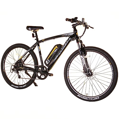 Swifty AT650, Mountain Bike with Battery on Frame Unisex-Adult, Nero/Giallo, Taglia Unica