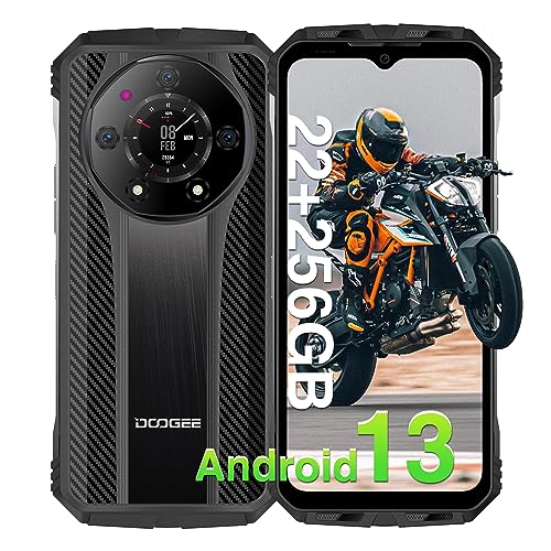 DOOGEE S110 Rugged Smartphone 2023, Android 13 Telefono Indistruttibile, 22GB RAM+256GB ROM/2TB Telefono Rugged, 10800mAh /66W, 50MP+ 32MP+24MP Visione Notturna Smartphone Rugged OTG/GPS/NFC-Nero