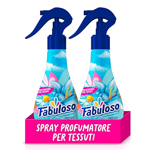 Fabuloso Spray Profumatore per Tessuti Fresco Mattino 2x250ml | Spruzzo Sottile e Uniforme | Utilizzabile su Capi e Tessuti Bagnati