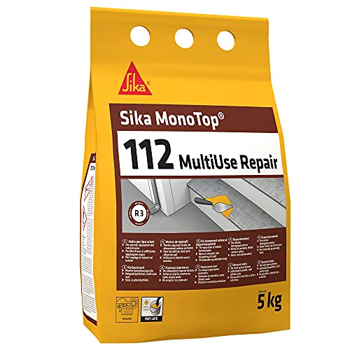 Sika - Sika Monotop 112 MultiUse Repair, Grigio - Malta monocomponente per il ripristino del calcestruzzo - Pronta all’uso - Sacchi da 5kg