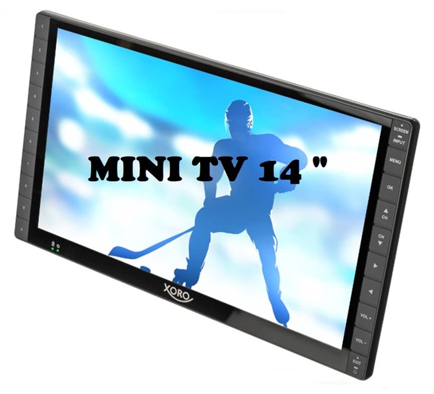 Xoro PTL 1400 Televisore portatile DVB-T / T2 da 35,5 cm (14 pollici) (FullHD, caricabatteria per auto 12-24V, batteria integrata, HDMI IN, antenna) grigio
