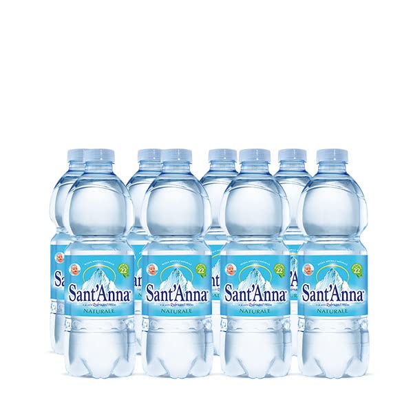 Acqua Sant'Anna Bottiglie Acqua Naturale 0,5 Litri | Minerale, Oligominerale, Minimamente mineralizzata | Confezione da 24