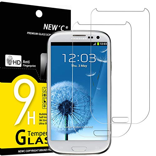 NEW'C 2 Pezzi, Vetro Temperato per Samsung Galaxy S3, Pellicola Prottetiva Anti Graffio, Anti-Impronte, Senza Bolle, Durezza 9H, 0,33mm Ultra Trasparente, Ultra Resistente