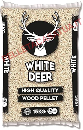 Pellet WHITE DEER - Pellet di alta qualità - Certificato Enplus A1 (10 sacchi da 15 kg)