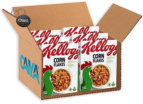 6X Kellogg's Corn Flakes Fiocchi di Mais con Vitamine e Ferro 250g [CAIYA® BOX da 6 Confezioni]