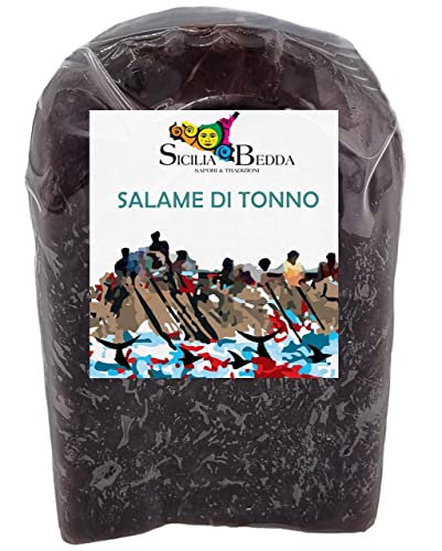 Sicilia Bedda - Prodotti di Tonnara Siciliani - Bottarga di Tonno, Bottarga di Muggine, Salame di Tonno - Qualità Siciliana (Salame di Tonno Gr. 110_130)