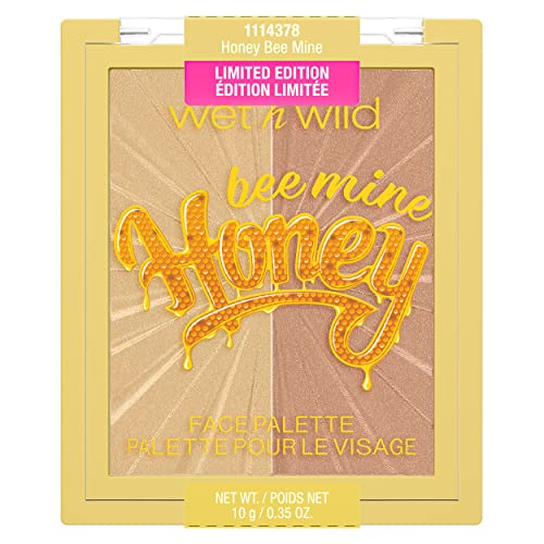 wet n wild, Palette viso Wild Crush Honey Collection, Duo di Illuminanti e Fard, per Scolpire, Contornare e Illuminare i Lineamenti, Infuso con Miele di Acacia, Honey Bee Mine