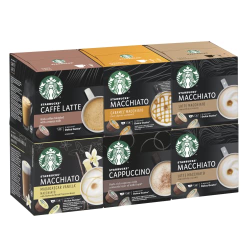 STARBUCKS Confezione Assortita di Bevande Con Latte di Nescafé Dolce Gusto 6 x 12 (72 Capsules) - Esclusiva Amazon