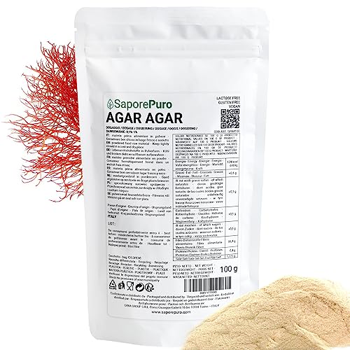AGAR AGAR in polvere 100 GR - ideale per cucina molecolare, addensare dolci e gelati