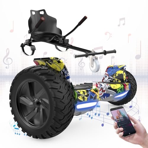 VOUUK Hoverboard con controllo tramite app, set da go-kart Hummer da 8,5 pollici con Bluetooth, adatto come regalo per adulti e bambini (hip+Nero Carbone)
