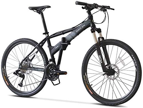 Bicicletta Mountain Bike, 26 Pollici 27 velocità Hardtail for Mountain Bike, Pieghevole Telaio in Alluminio Anti-Slip Biciclette, Bambini Adulti all Terrain for Mountain Bike, Blu (Color : Black)