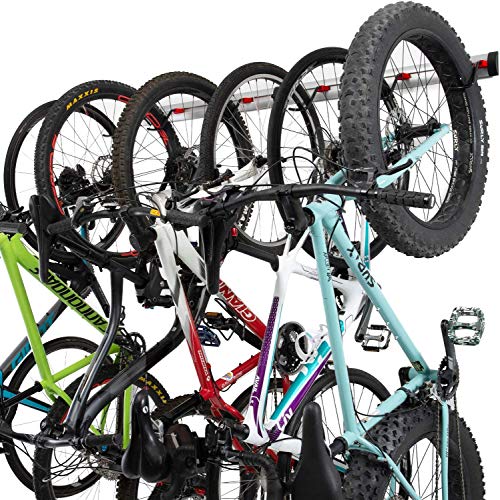 PRO BIKE TOOL Supporto da parete per bicicletta, 3 o 6 versioni di biciclette, supporto interno regolabile per garage o casa, supporto verticale per bici da strada o da montagna