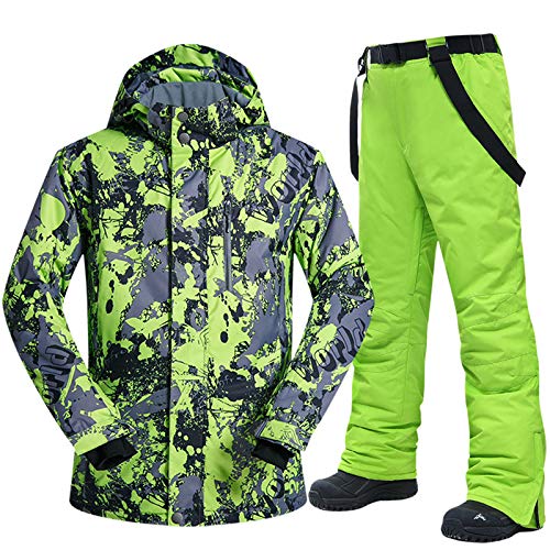 XHBYG Giacche da Snowboard Outdoor, Giacca da Sci da Montagna da Uomo, Giacche e Pantaloni da Neve Antivento e Impermeabili, Tute da Sci e Snowboard da Uomo L LvDiTuAndGreen